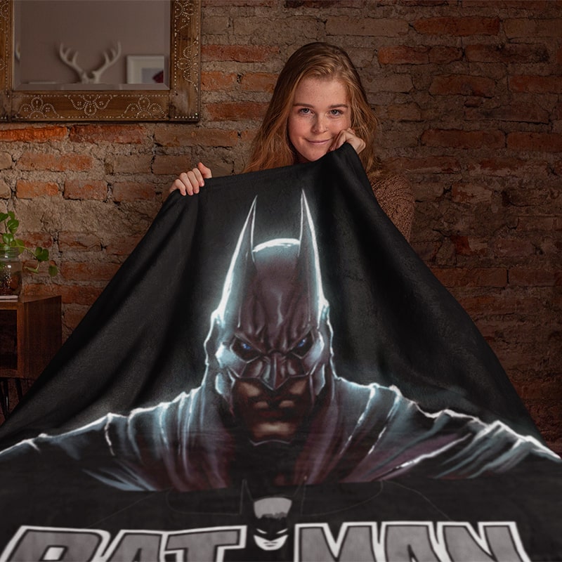 Batman Dark Sketch Embossed Comic Hero Blanket