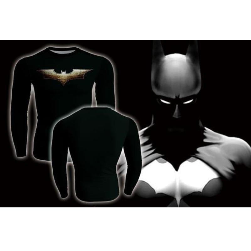 Batman Long Sleeve Shirt Bold Black Logo 3D Printed - Anime Wise