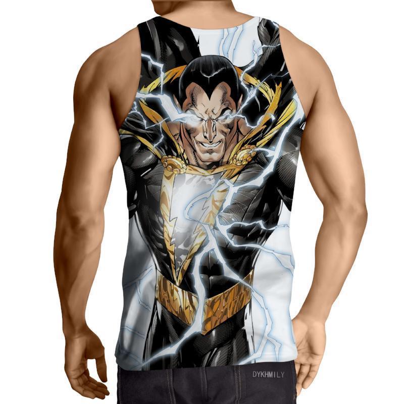 Shazam Black & Gold Shazam 3D Printed Tank Top - Anime Wise