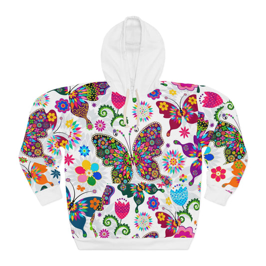 Butterfly Floral Blend Pullover Hoodie