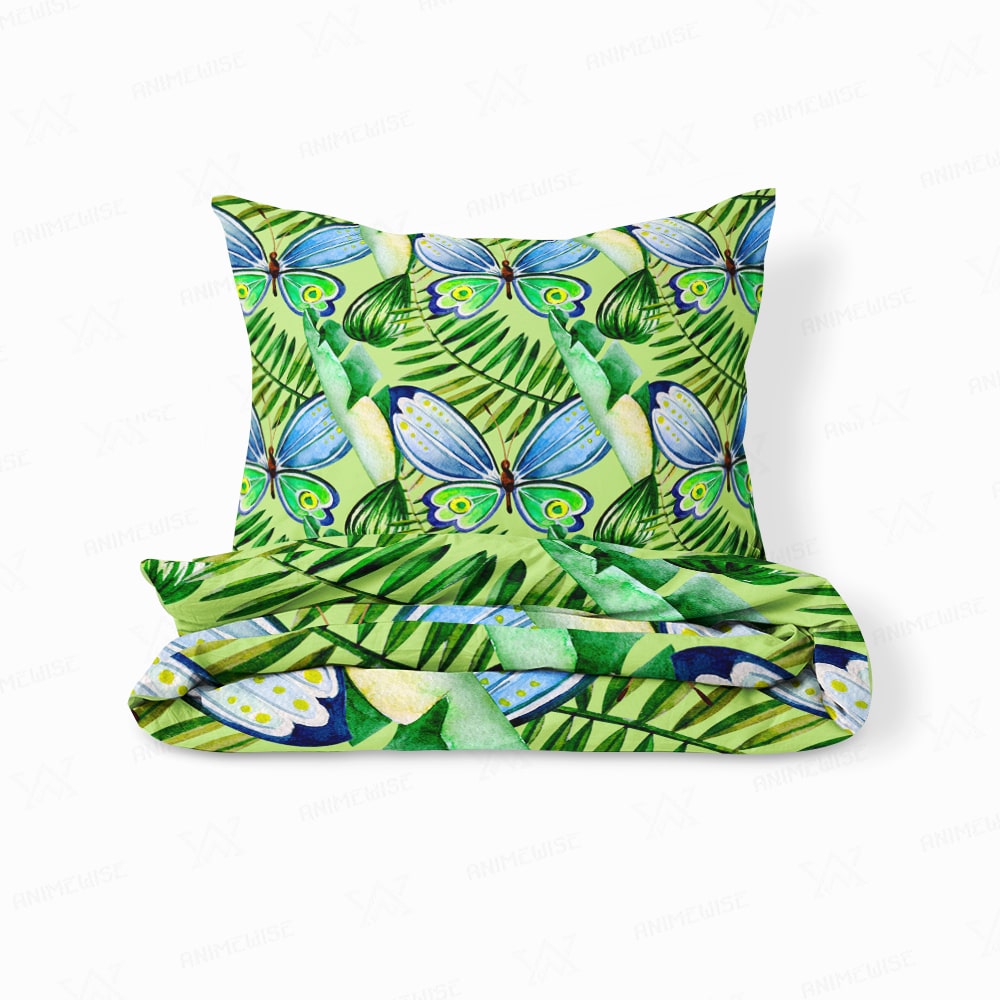 Butterfly Palm Leaf Pattern Duvet Cover Bedding