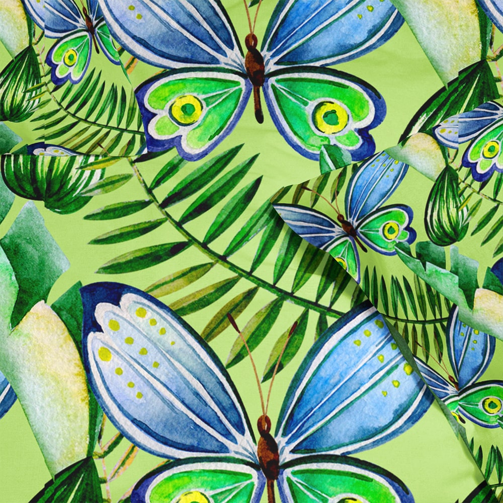 Butterfly Palm Leaf Pattern Duvet Cover Bedding