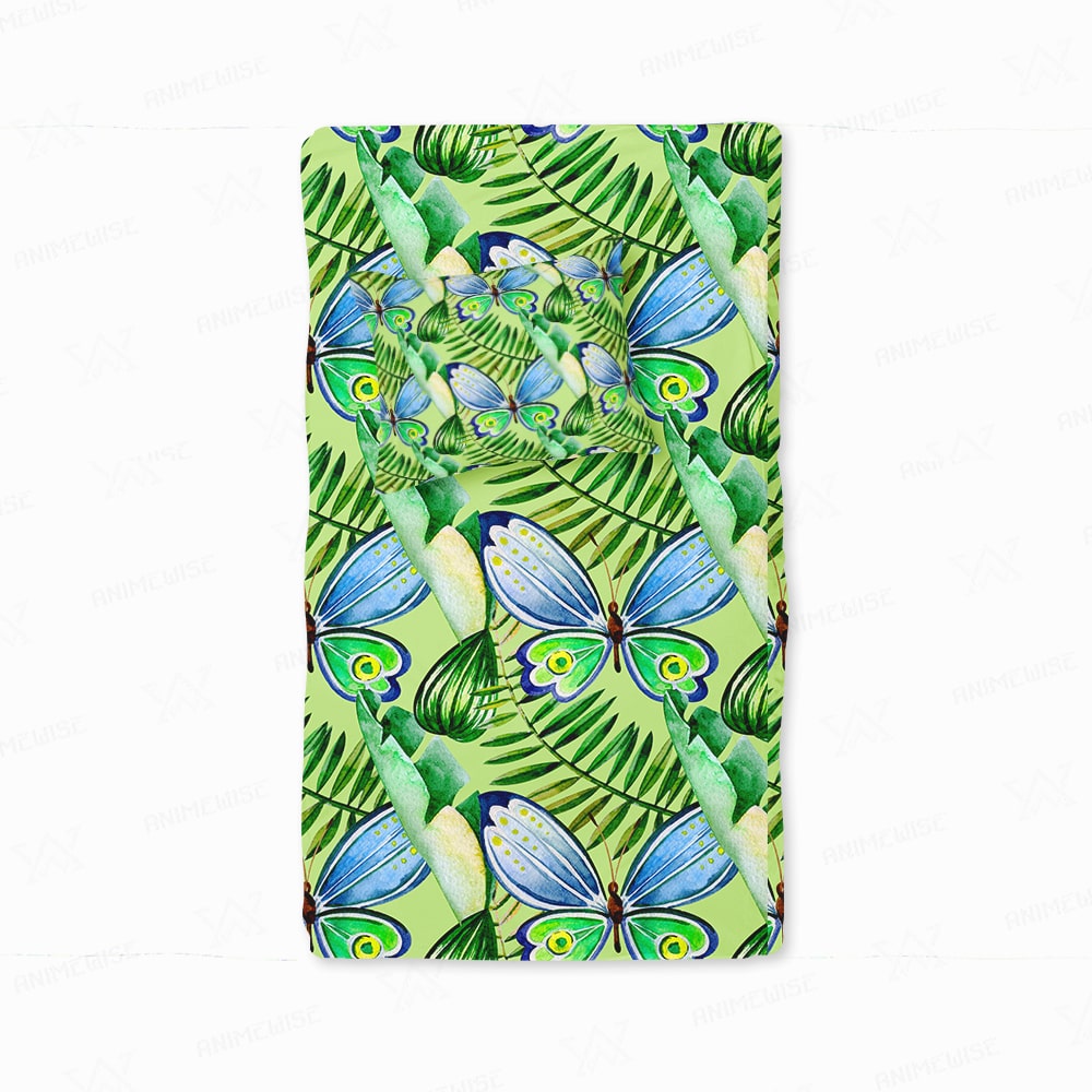 Butterfly Palm Leaf Pattern Duvet Cover Bedding