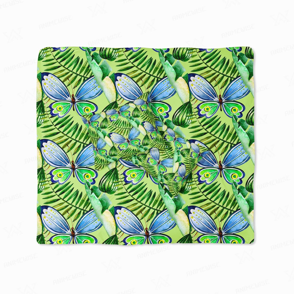 Butterfly Palm Leaf Pattern Duvet Cover Bedding