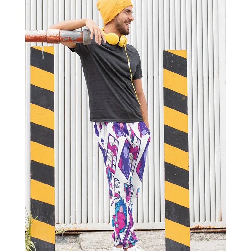 Chainsaw Anime Devils All Over Brushed Pochita Sweatpants Joggers