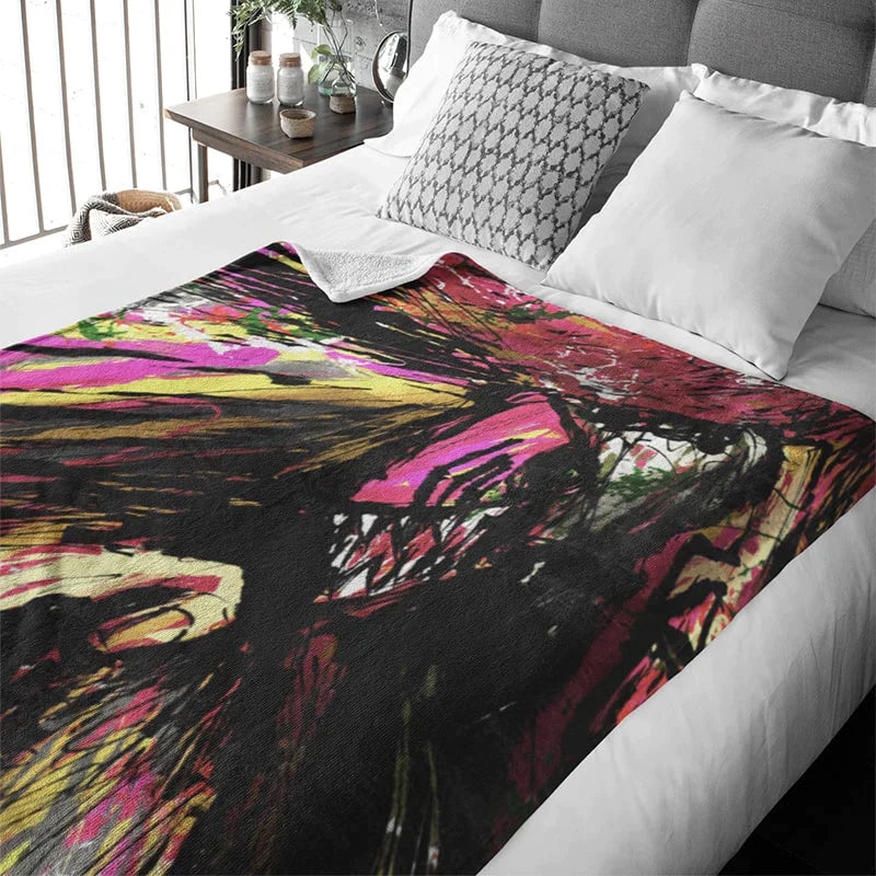 Chainsaw Man Abstract Brushed Throw Blanket