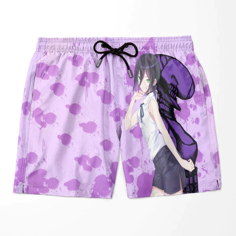Chainsaw man Reze Devil Purple Brushed Shorts