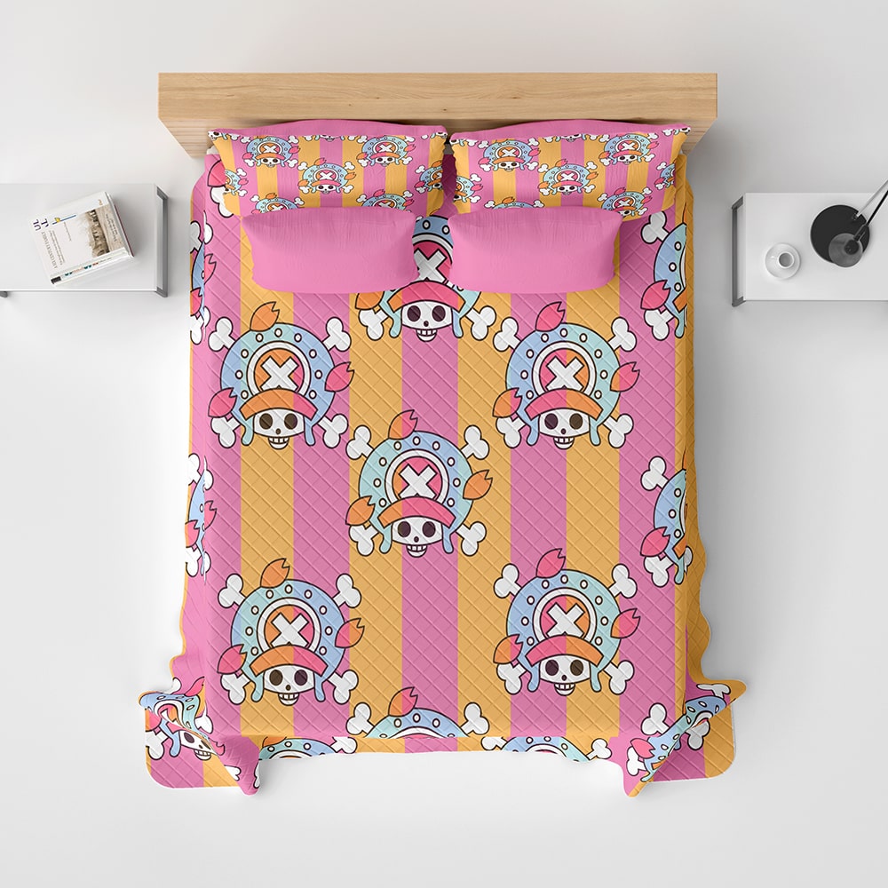 Chopper One Piece Pattern Quilted Blanket Set