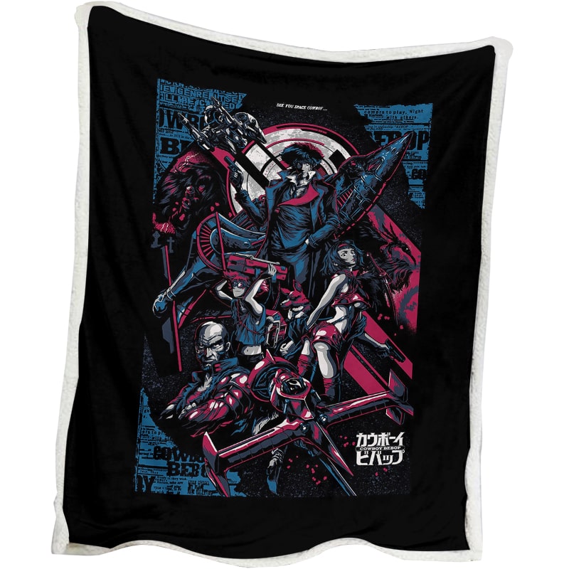 Cowboy Bebop Space Station Embossed Poster Classic Anime Blanket