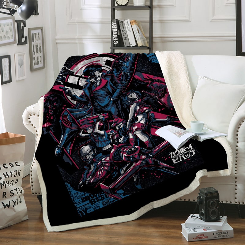 Cowboy Bebop Space Station Embossed Poster Classic Anime Blanket