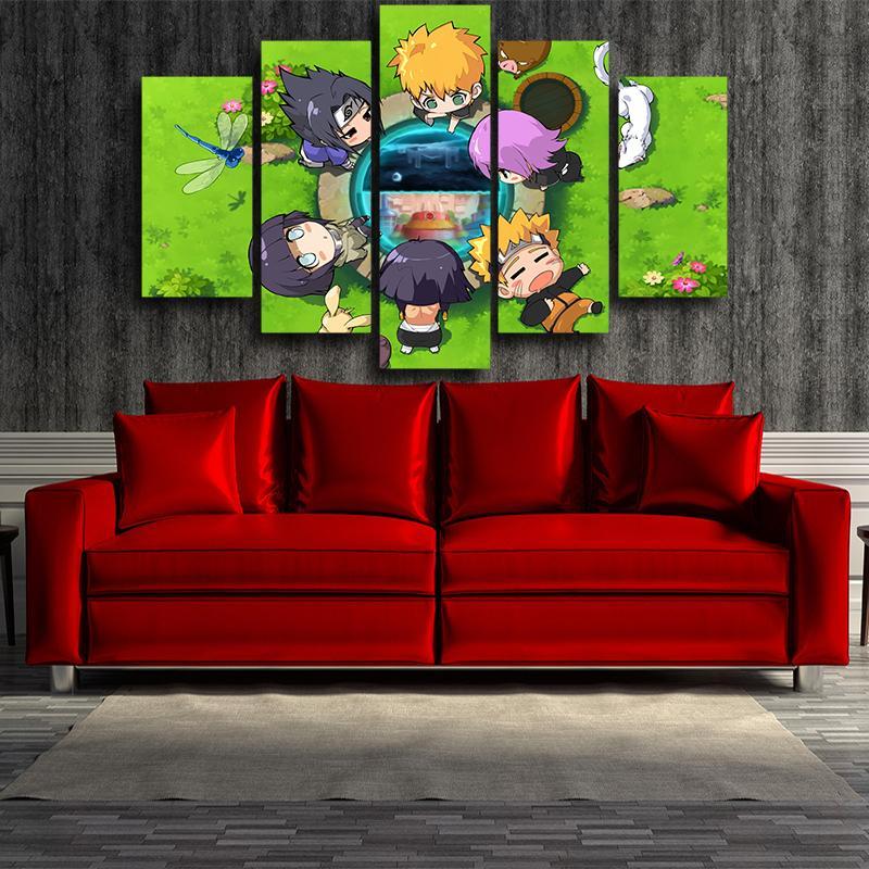 Cute Chibbi Naruto 3D Printed Naruto Canvas-Naruto-Canvas,Green,Hinata,Naruto,Sakura