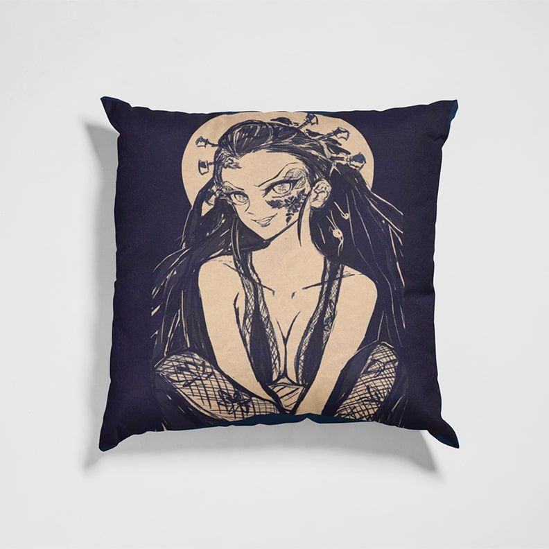 Demon Slayer Daki Demon Dark Brushed Orion Look Throw Pillow-Demon Slayer-Daki,Demon Slayer,Demon Slayer Kimetsu no Yaiba,Home Decor,Pillowcase,Throw Pillow