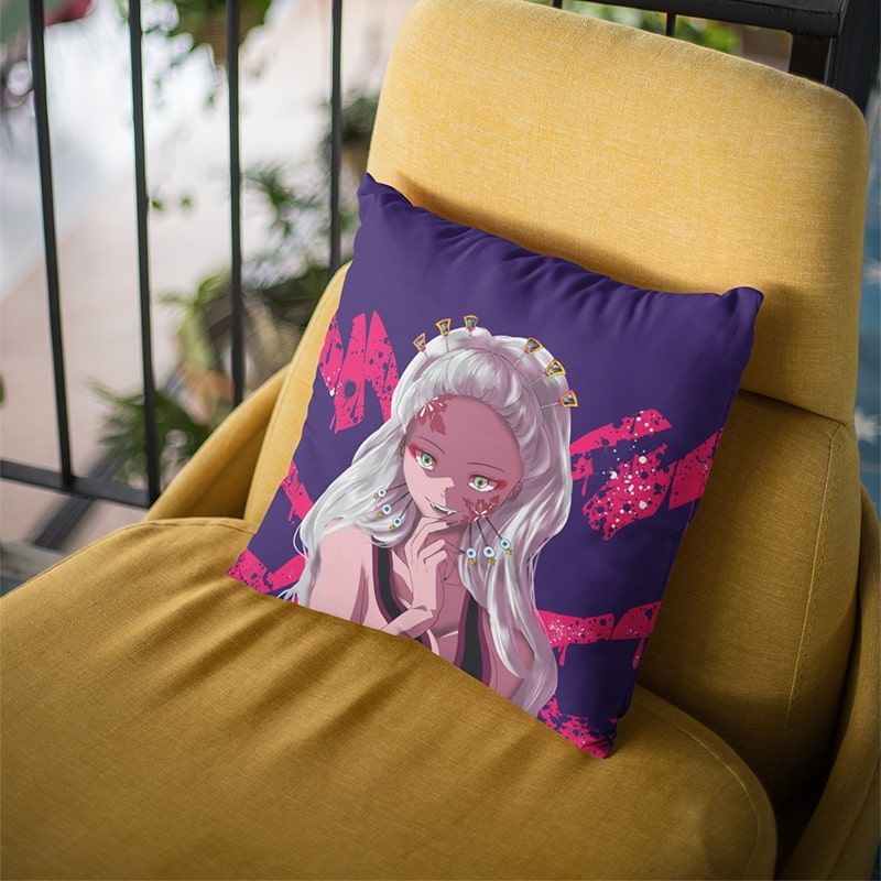 Demon Slayer Daki Vampire Demon Look Pattern Throw Pillow-Demon Slayer-Daki,Demon Slayer,Demon Slayer Kimetsu no Yaiba,Home Decor,Pillowcase,Throw Pillow