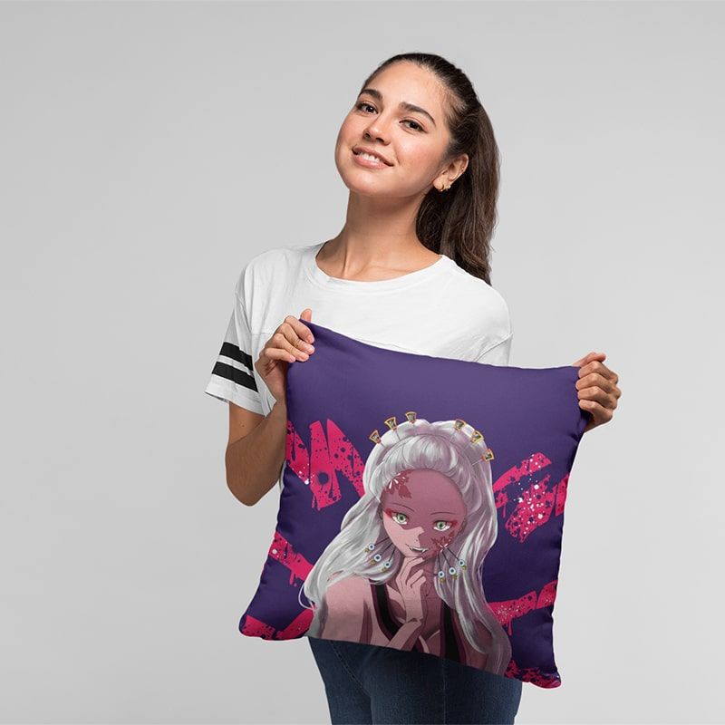 Demon Slayer Daki Vampire Demon Look Pattern Throw Pillow-Demon Slayer-Daki,Demon Slayer,Demon Slayer Kimetsu no Yaiba,Home Decor,Pillowcase,Throw Pillow