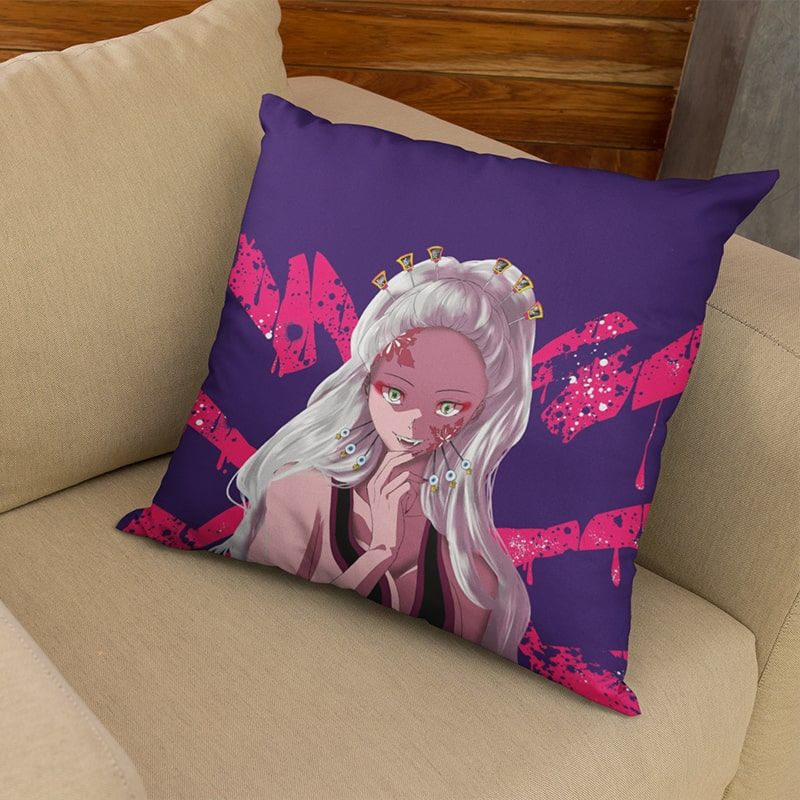 Demon Slayer Daki Vampire Demon Look Pattern Throw Pillow-Demon Slayer-Daki,Demon Slayer,Demon Slayer Kimetsu no Yaiba,Home Decor,Pillowcase,Throw Pillow