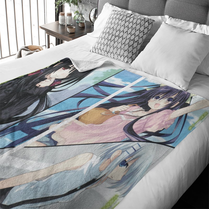 Date A Live Anime Girls Tokisaki Kurumi Throw Blanket