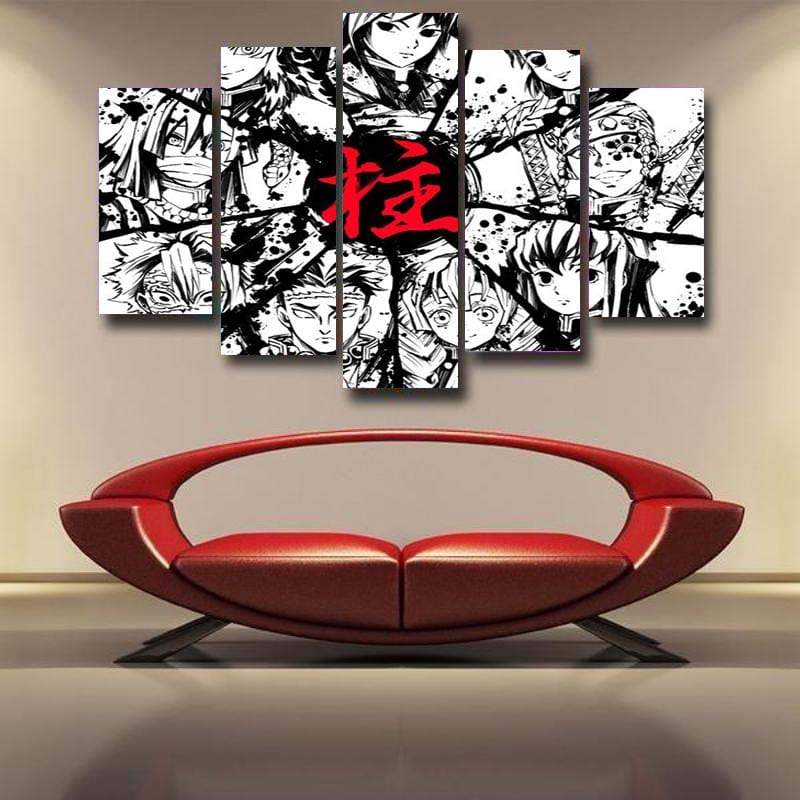 Demon Slayer Pillars Premium Brushed Sketch Style Demon Slayer: Kimetsu no Yaiba 3D Canvas-Demon Slayer-Canvas,Demon Slayer,Demon Slayer Kimetsu no Yaiba,Kochou Shinobu,Tomioka Giyuu