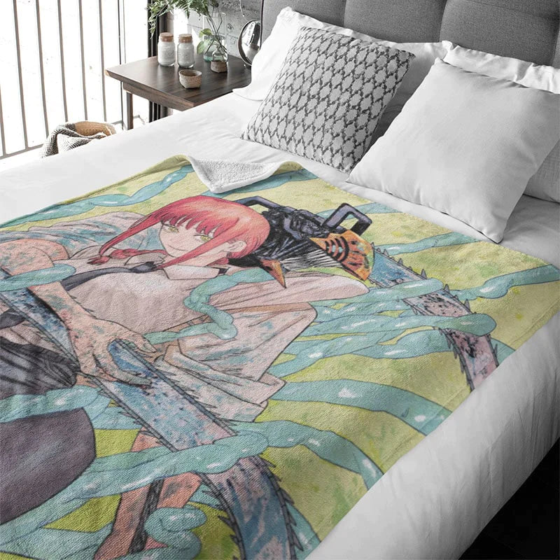 Denji Makima Devil Brushed Chainsaw Man Blanket