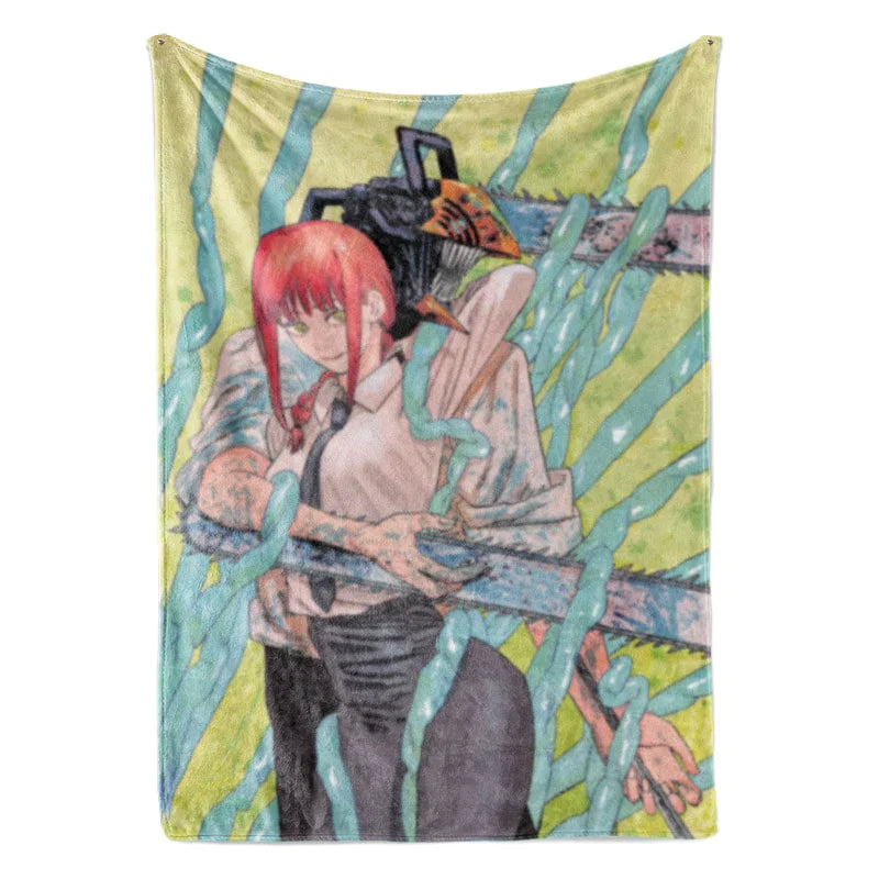 Denji Makima Devil Brushed Chainsaw Man Blanket