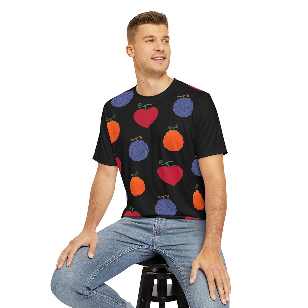 Devil Fruits All Over Brushed One Piece Pattern T-Shirt