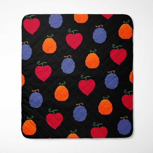 Devil Fruits All Over Brushed One Piece Quilted Blanket Set