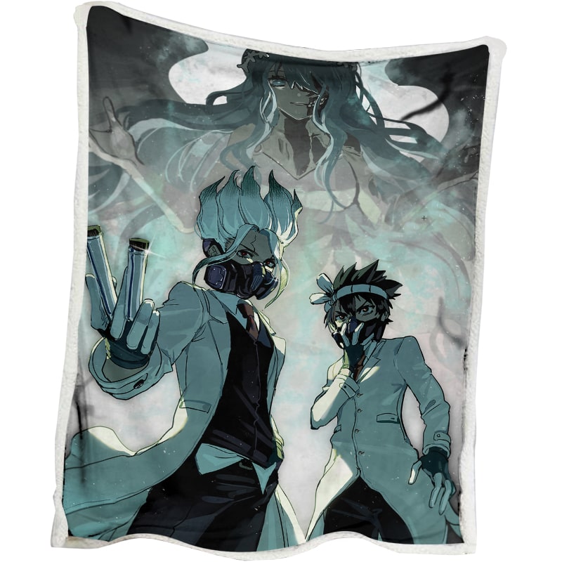 Dr Stone Death Green Lab Cool Dr Stone Blanket