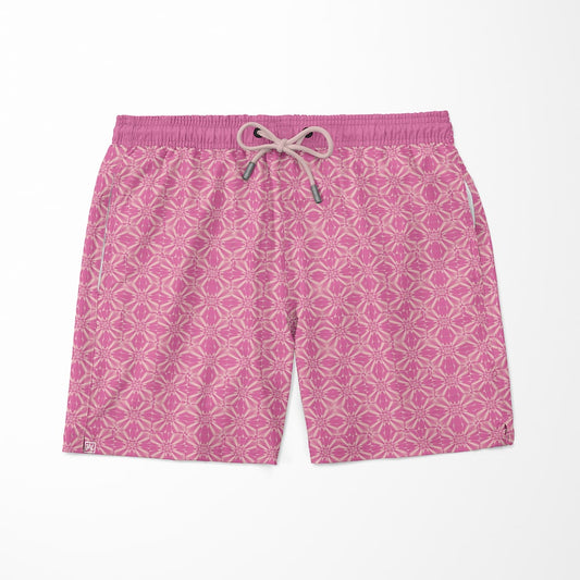 Kamado Haori Inspired Floral Pattern Swim Trunks
