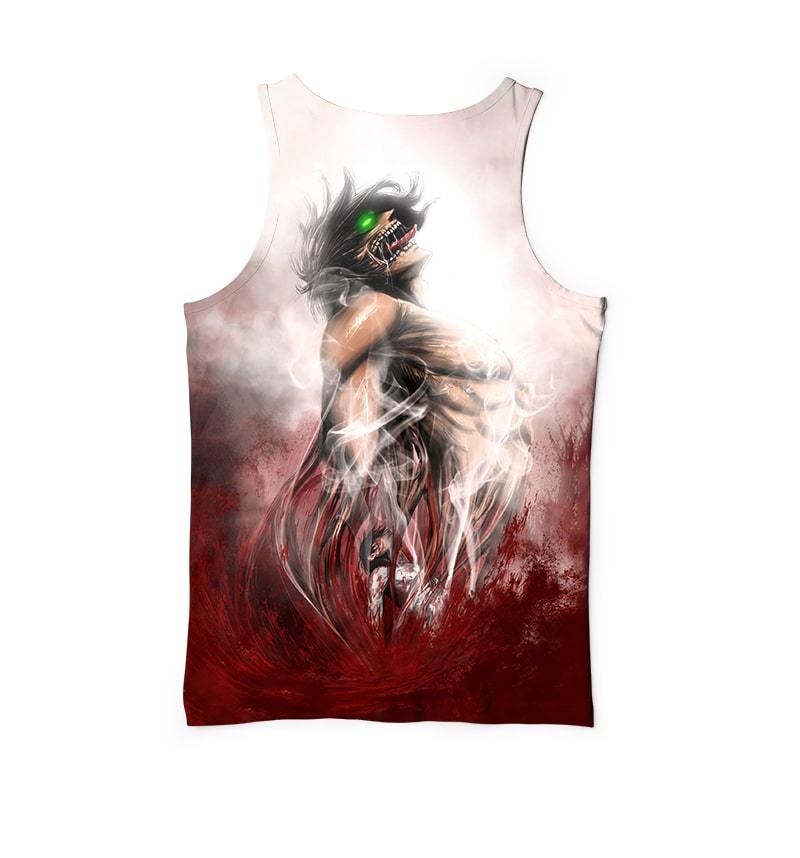 Eren Attack Titan Transformation Blood Brushed Shingeki no Kyojin Tank Top