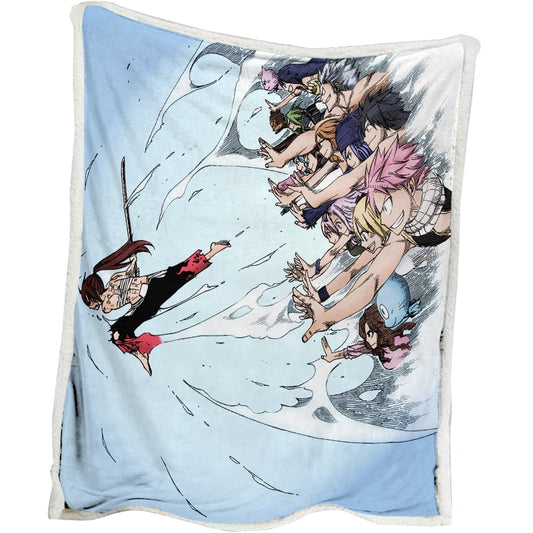 Fairy Tail Erza Scalert Power Up Clouds Anime Blanket