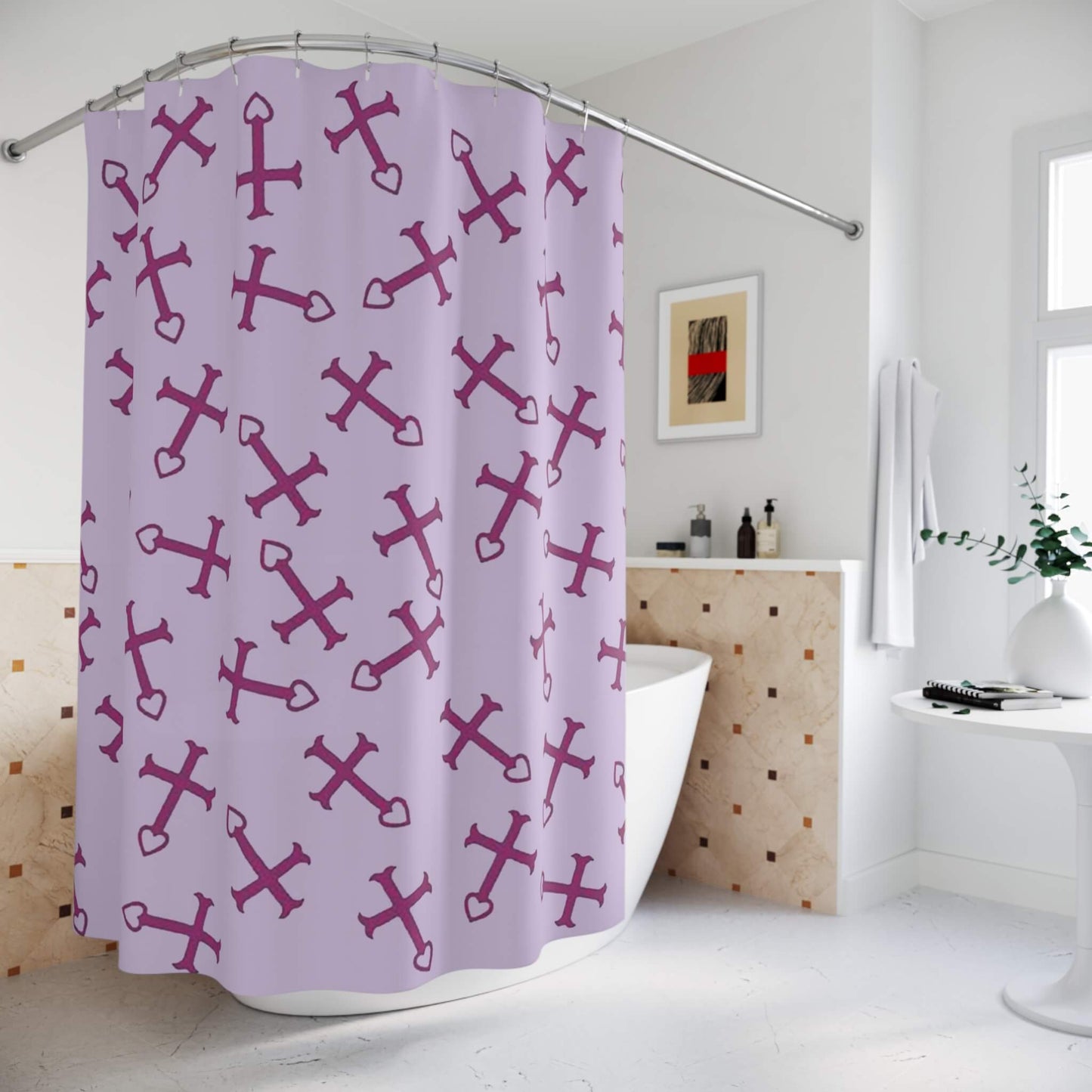 Erza Scarlet Pattern Fairy Tail Shower Curtains