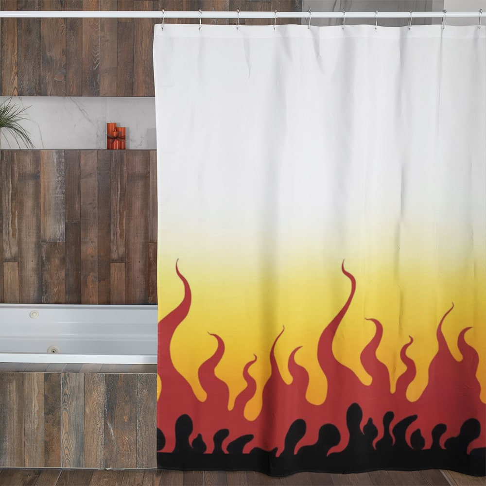 Demon Slayer Rengoku Flame Hashira Shower Curtains