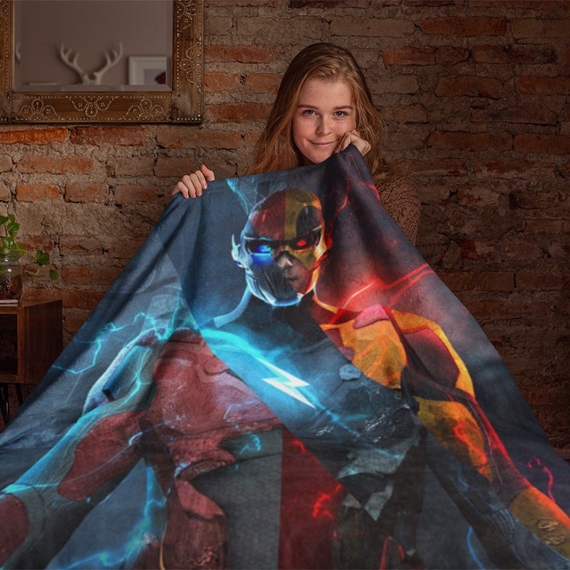 Flash Cross Brushed Comic Blend Comic Hero Blanket