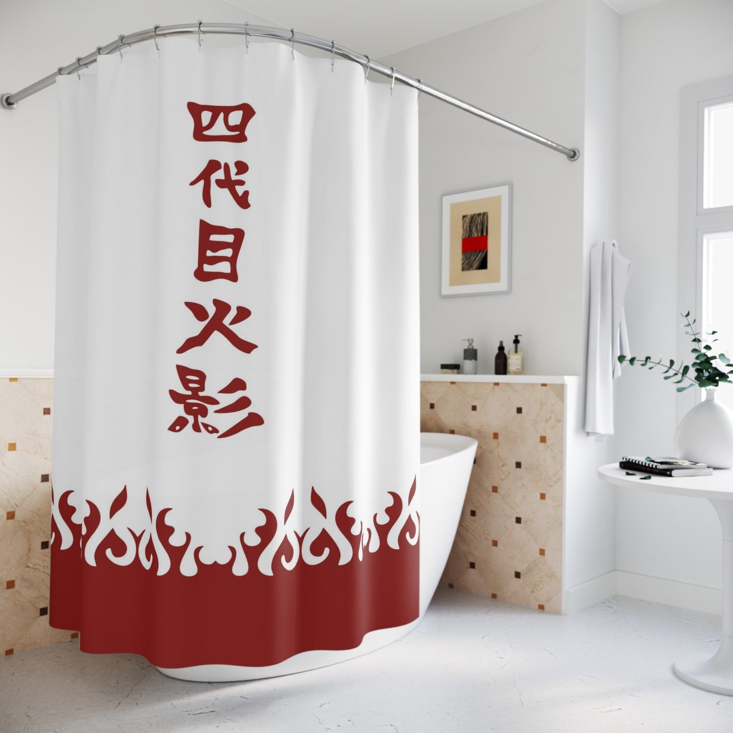 Minato Namikaze Rob Pattern Inspired Naruto Shower Curtains