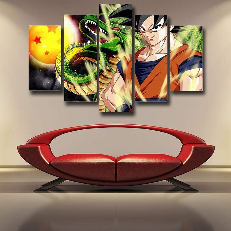 Goku And Shenron 3D Printed Goku Canvas