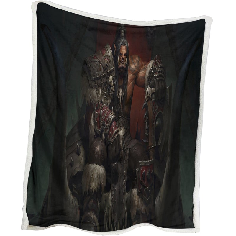 Warcraft Grommash Hell Scream World Of Warcraft Horde Gaming Blanket