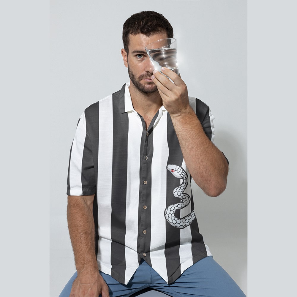 Snake Pillar Haori Pattern Inspired Demon Slaying Hawaiian Shirt