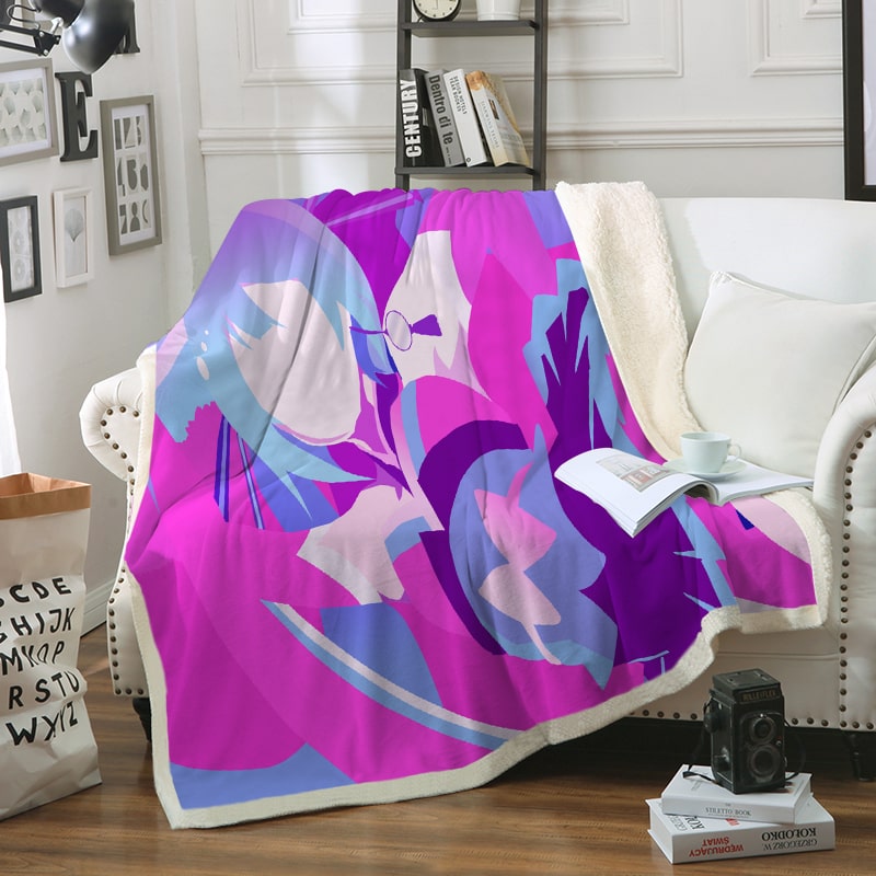 Hatsune Miku Abstract Art Paint Splatter Vocaloid Blanket