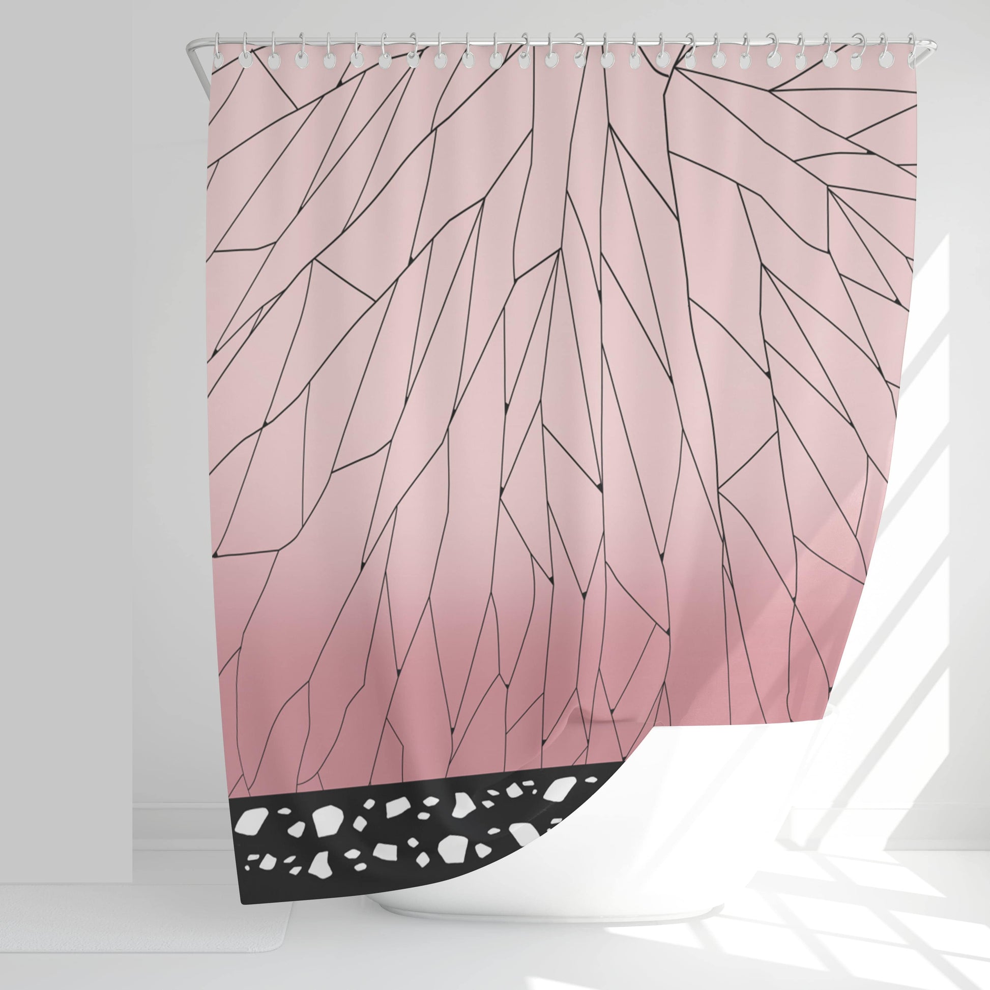 Demon slayer Kochou Shinobu Insect Pillar Pink Fusion Shower Curtains