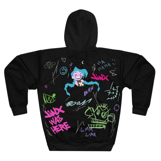 Jinx Arcane Graffiti Pullover Hoodie