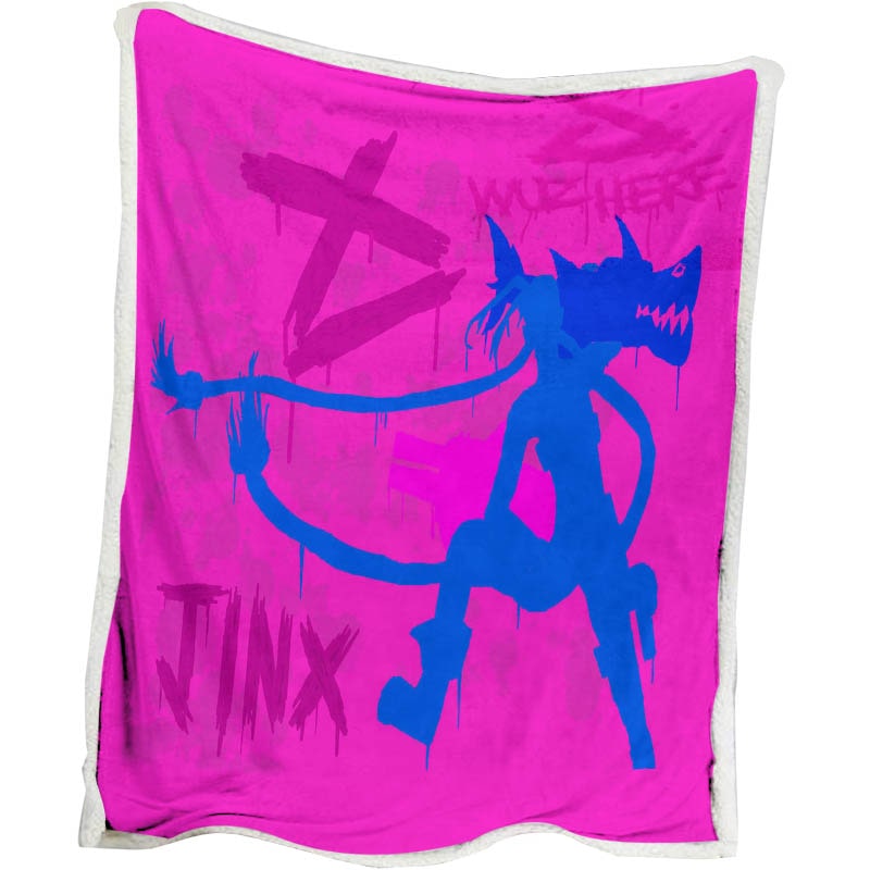 Jinx League of Legends Abstract art Graffiti Arcane Gaming Blanket