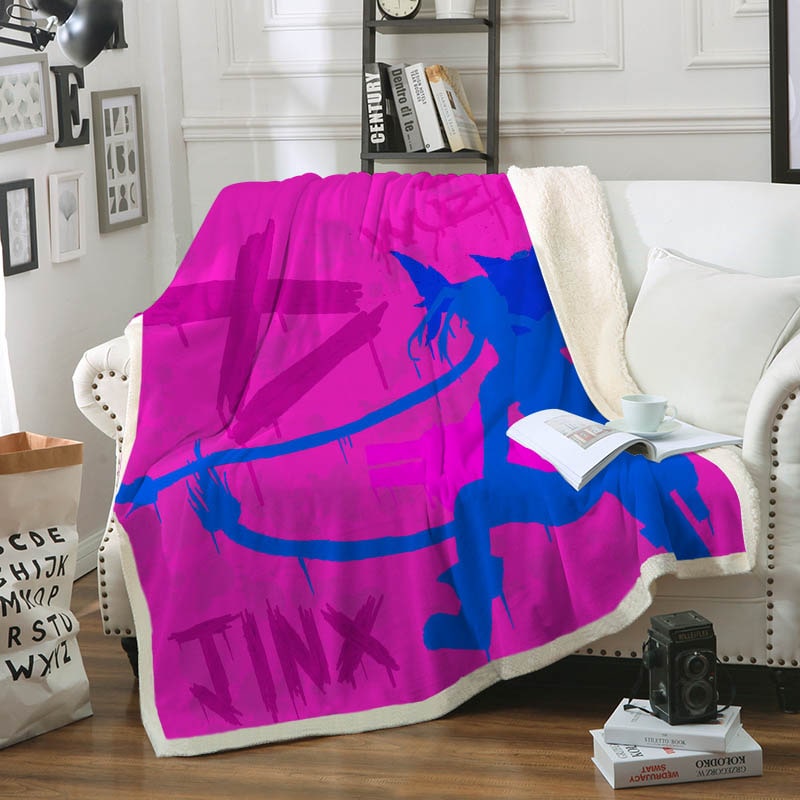 Jinx League of Legends Abstract art Graffiti Arcane Gaming Blanket