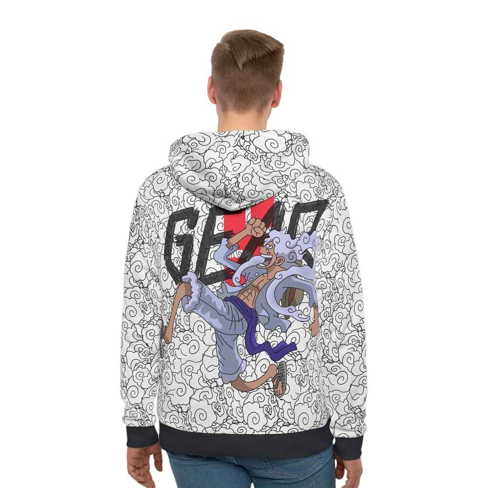 One Piece Luffy Gear 5 Nika Sun God Pullover Hoodie