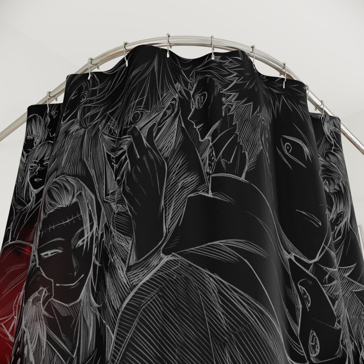 Jujutsu Kaisen All Over Dark Sketch Shower Curtains