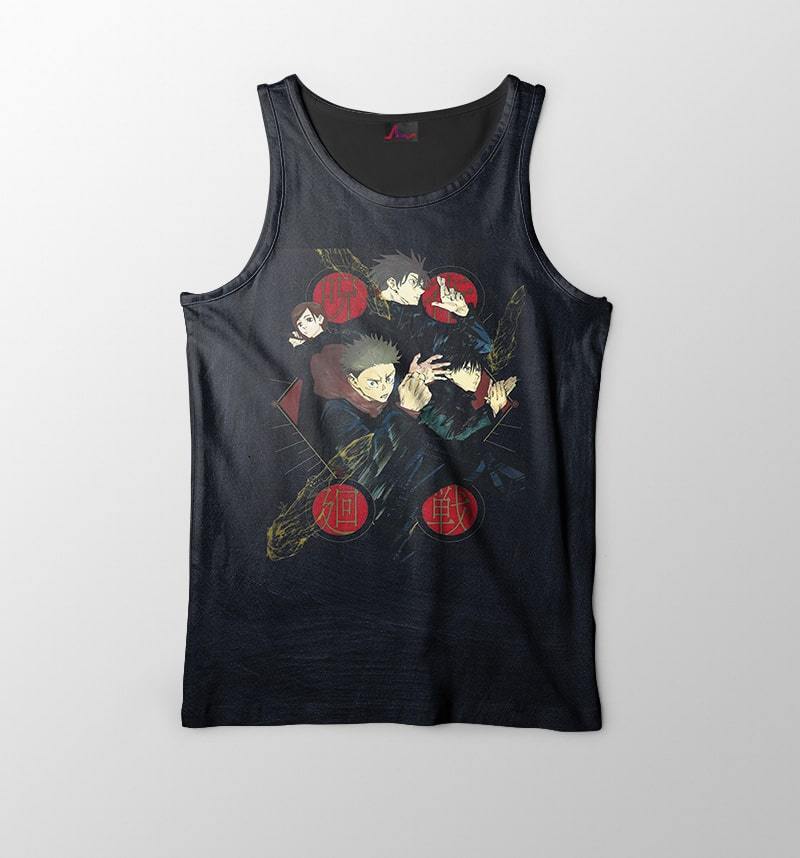 Jujutsu Kaisen Dark Fusion Brushed Casual Jujutsu Kaisen Tank Top