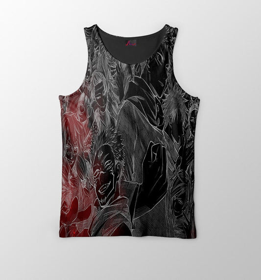Jujutsu Kaisen Dark Premium Sketch Brushed Jujutsu Kaisen Tank Top