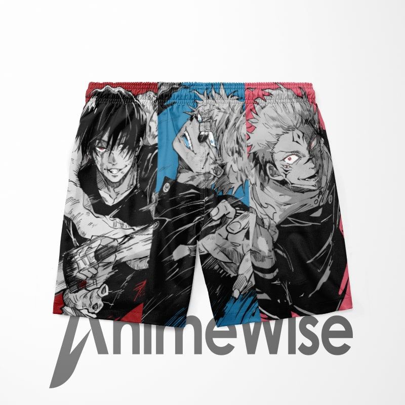 Jujutsu Kaisen Legends Brushed Swim Trunks Shorts-Board Shorts-Board Shorts,Jujutsu Kaisen,Shorts,Sukuna,Swim Trunks,Yuji Itadori