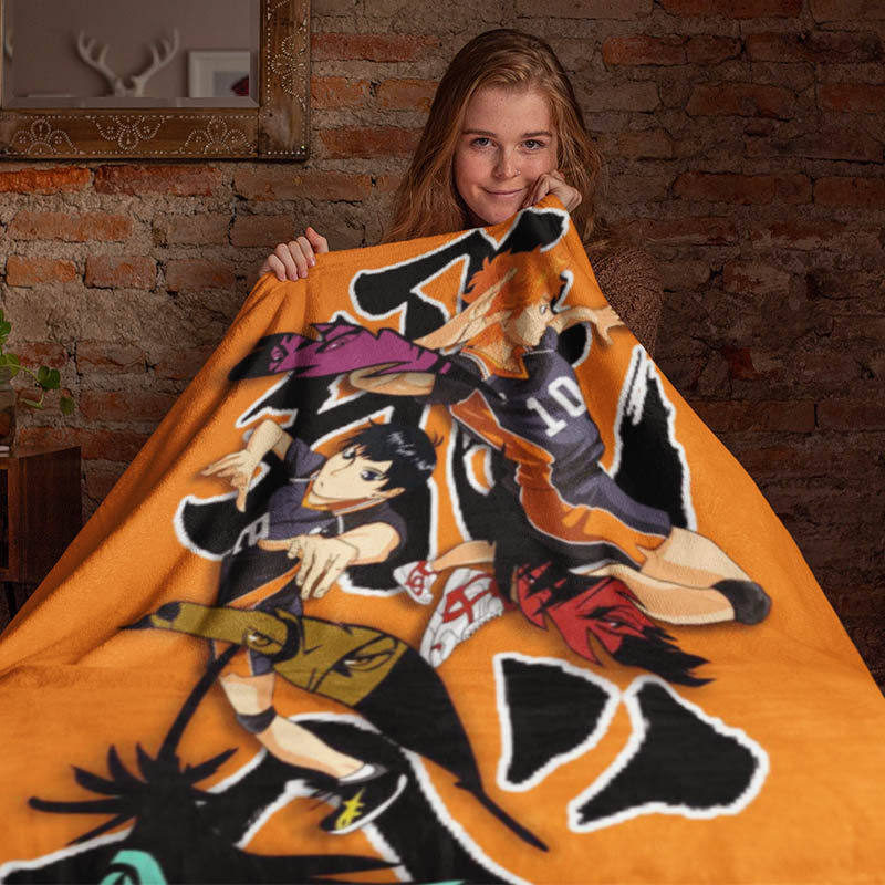 Kageyama Hinata Fly High Overlap Haikyuu Throw Blanket