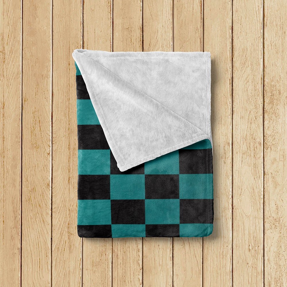 Tanjiro Kamado Check Pattern Demon Slayer Throw Blanket