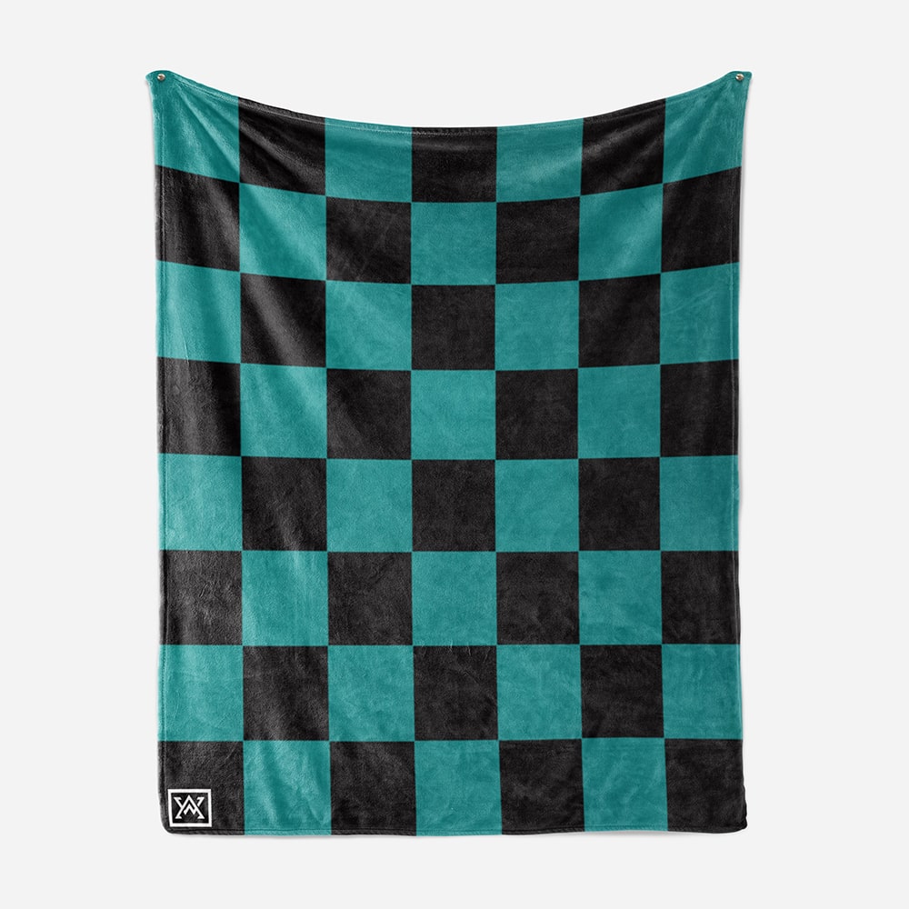 Tanjiro Kamado Check Pattern Demon Slayer Throw Blanket