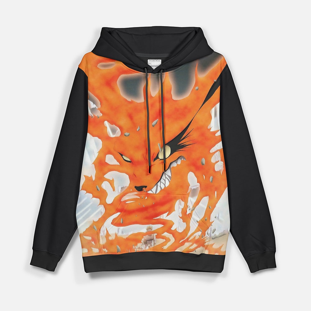 Kurama Nine Tail fox Fusion Naruto Pullover Hoodie